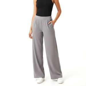 NWT Halara Flex Micro Waffle Wide Leg Gray Work Pants - Size Small